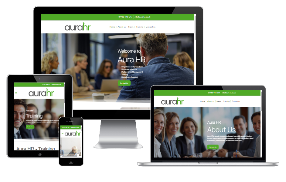 TRdesigns Web Designer Visit Aura HR Manchester